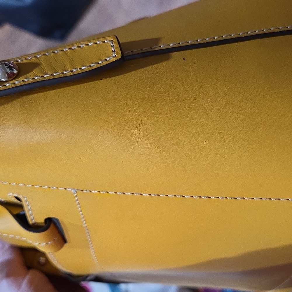 Dooney & Bourke Beacon Domed Satchel Bag In Mustard yellow smooth leather - Picture 15 of 15